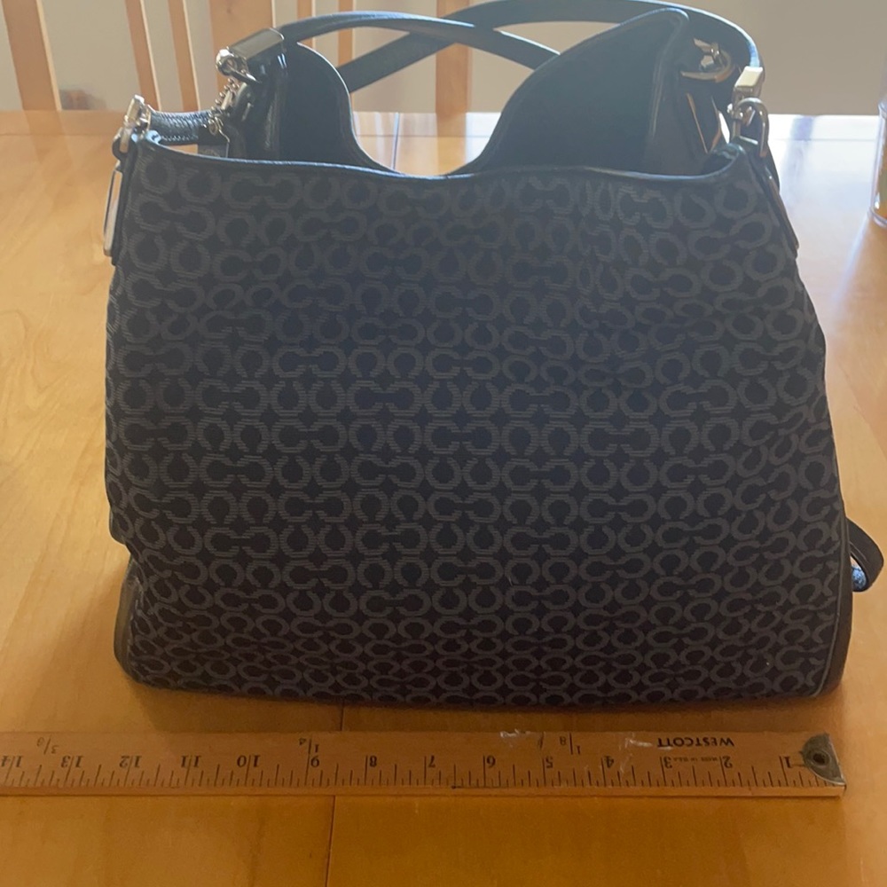 Black and gray coach purse non-smoking home lightly used